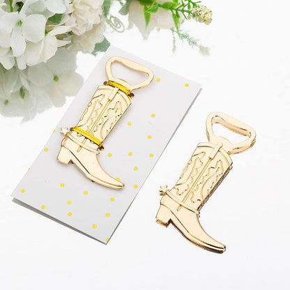 Cowboy Boot Bottle Opener for Wedding Party Favor (12pcs,Gold Tone)