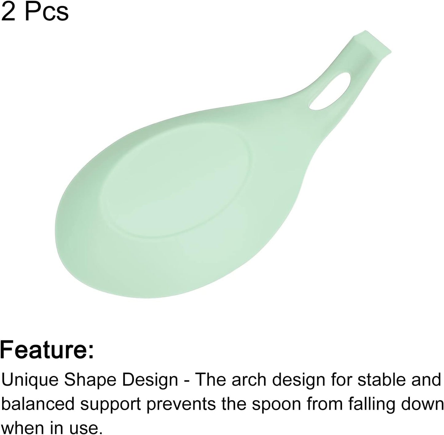 uxcell Silicone Spoon Rest, 7.68" x 3.74" Heat Resistant Kitchen Utensil Holder Spatula Ladle Rest for Counter Stove Top, Black 8Pcs