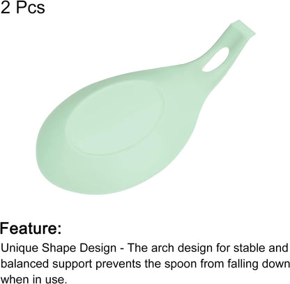 uxcell Silicone Spoon Rest, 7.68" x 3.74" Heat Resistant Kitchen Utensil Holder Spatula Ladle Rest for Counter Stove Top, Black 8Pcs