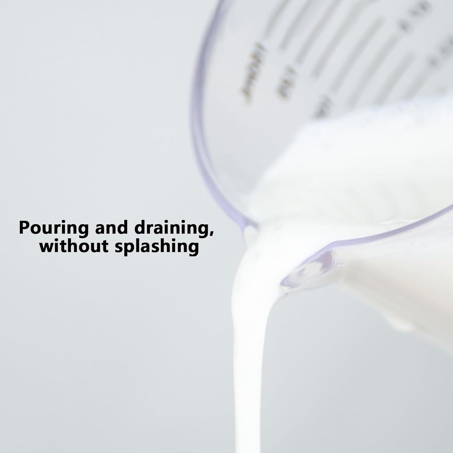 Plastic 1 ½ Cup Measuring Cup Stackable Liquid Measuring Cup with ML and Cups Measures