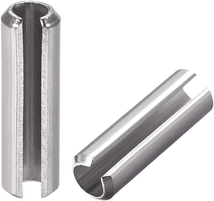 uxcell Slotted Spring Pin - M4 x 30mm 304 Stainless Steel Split Spring Roll Dowel Pins Plain Finish 20Pcs