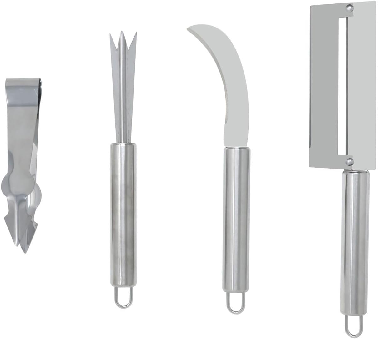 Honbay 4PCS Stainless Steel Pineapple Peeler Tool Pineapple Eye Remover Pineapple Sugarcane Peeling Kinves for Home Kitchen Store Supermarket Fruit (4 Style)