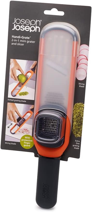 Joseph Joseph Fine Grater & Zester – Easy-Grip Handle with Sharp Stainless Steel Blades & Non-Slip Tip