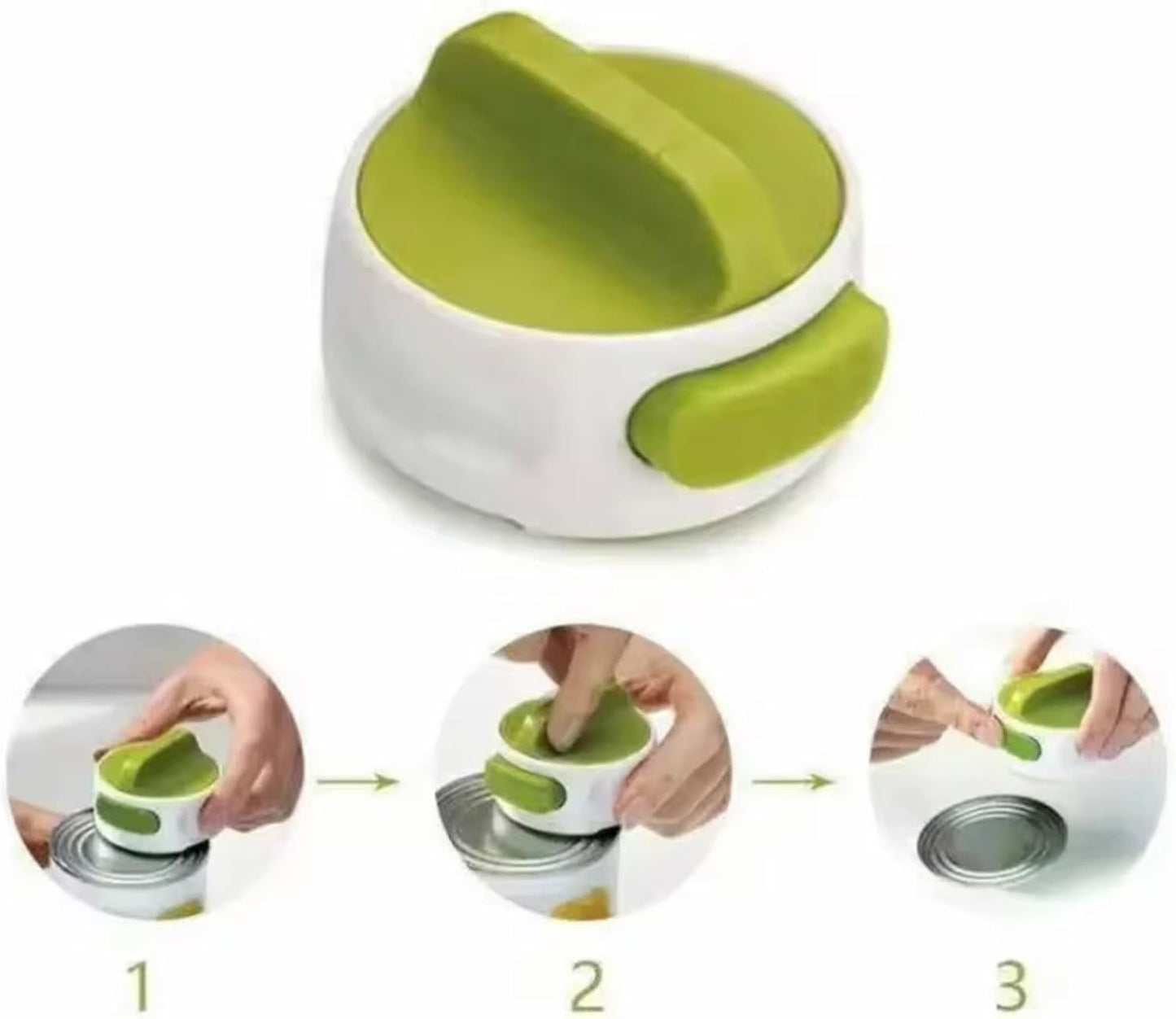 Can Opener with Ergonomic Handle the easier way to open any can – Stainless Steel Blade, Smooth Edge, Easy Turn