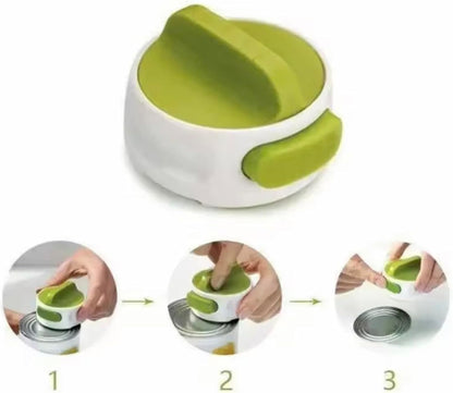 Can Opener with Ergonomic Handle the easier way to open any can – Stainless Steel Blade, Smooth Edge, Easy Turn