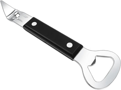 Can Punch Opener Little Cook Stainless Steel Can & Bottle Opener, Manual 2 in 1 Multifunctional Kitchen Tool, Dishwasher Safe (Black)