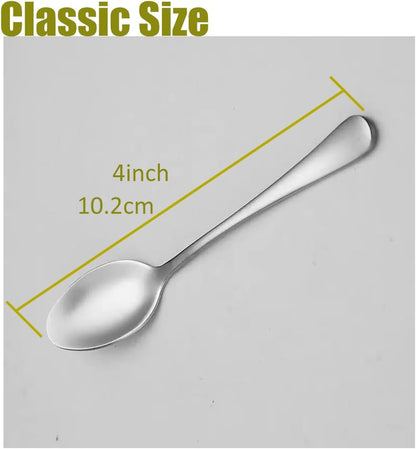 Wesdxc56 Demitasse Espresso Spoons, Mini Coffee Spoon, 4.7 Inches Stainless Steel Small Spoons for Dessert, Set of 6