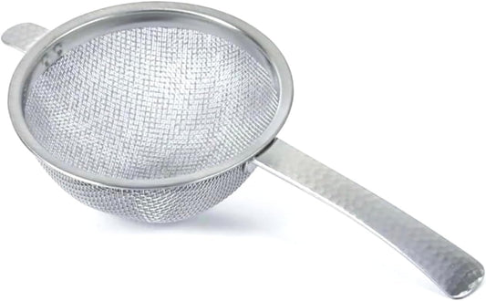 Japanese Fine Mesh Tea Sifter – Stainless Steel Tea Strainer for Matcha & Loose Leaf Tea -Made in Japan (Hammered Handle)