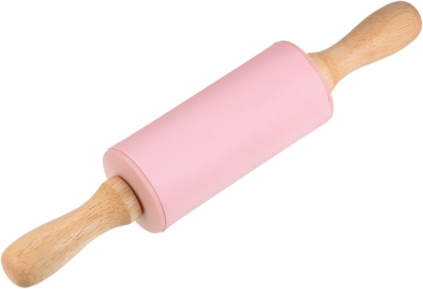 HARFINGTON Silicone Rolling Pins for Baking 12.2 Inch Non-Stick Silicone Surface Wooden Handle Rolling Pin Small Roller Playdough Rolling Pins for Fondant Kitchen Dough Pizza, Green
