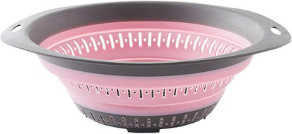 Generic Collapsible Colander and Strainer, Silicone Strainer Colanders Food Strainers, Heavy Duty Kitchen Drainer Basket, for Vegetable and Fruit, Kitchen Essentials (Light Purple)