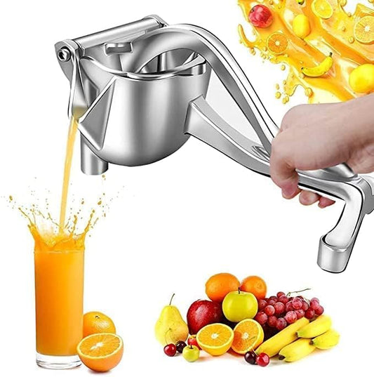 Manual Hand Press Fruit Juicer with Heavy Quality Detachable Lever for Citrus Lime Juicer or Orange Juicer, Steel Handle Juicer for Instant Juice (Aluminium, Silver