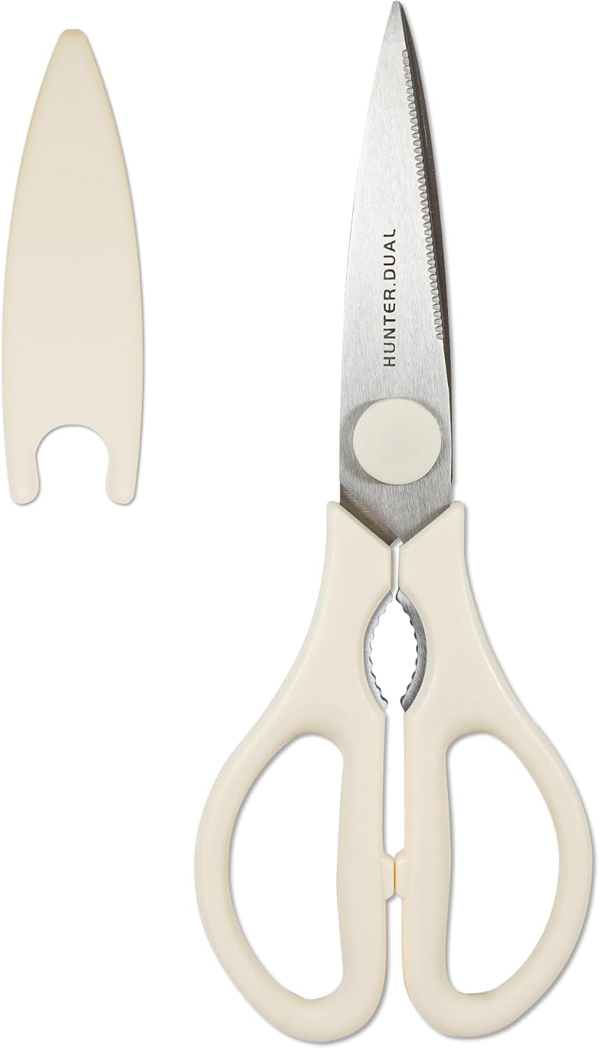 Kitchen Scissors for Food, HUNTER.DUAL Heavy Duty Come Apart Poultry Shears for Cooking, All Purpose for Cutting Chicken, Meat, Fish & Vegetables (Black, 8.26 Inch)
