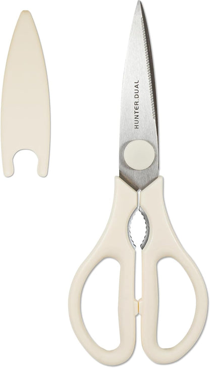 Kitchen Scissors for Food, HUNTER.DUAL Heavy Duty Come Apart Poultry Shears for Cooking, All Purpose for Cutting Chicken, Meat, Fish & Vegetables (Black, 8.26 Inch)