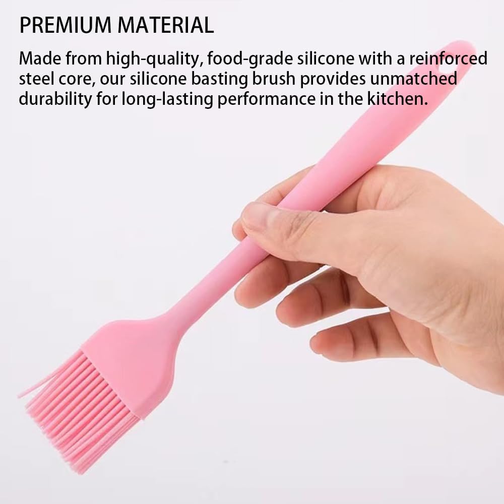 Silicone Basting Pastry Brushes Set, 2 Pcs Heat Resistant Kitchen Cooking Baking Brush for Oil Butter Sauce BBQ Grill, BPA Free, Dishwasher Safe, 8&10 inch