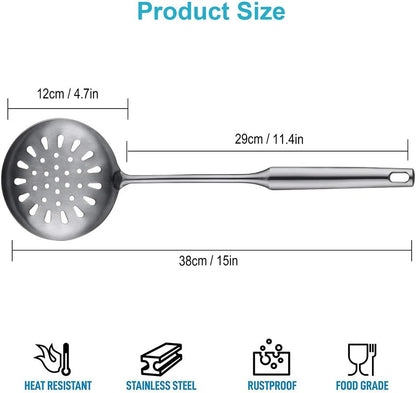 Spider Strainer Skimmer, Swify Stainless Steel Asian Strainer Ladle Frying Spoon with Handle for Kitchen Deep Fryer, Pasta, Spaghetti, Noodle, 5.5 Inch