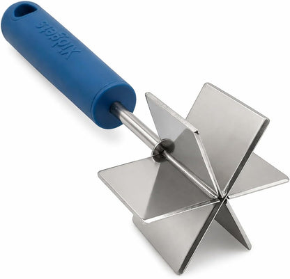 Stainless Steel Mini Meat Chopper & Masher | 6-Blade Ground Beef Chopper Tool | Small Hamburger Smasher | Compact Ergonomic Handle | Dishwasher Safe - 7" (Retro Orange Mini)
