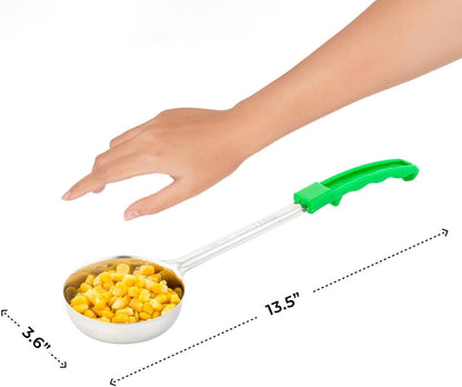 Restaurantware Met Lux 6 Ounce Portion Ladle 1 With Black Handle Portion Serving Spoon - Does Not Corrode Dishwashable Stainless Steel Portion Control Serving Utensil Multipurpose