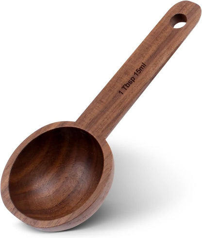 Beech Wooden Coffee Scoop - 15ml Tablespoon Measuring Spoon for Coffee Grounds, Whole Beans, or Tea - Home Kitchen Accessories (1 Pack)