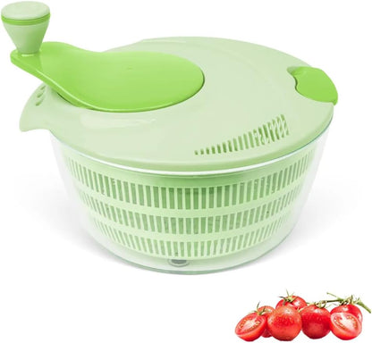 Salad Spinner, Large Vegetable Washer and Dryer with Easy Crank Handle, 3Qt Capacity Lettuce Spinner for Washing, Spinning & Drying Salad Greens, Fruits & Vegetables