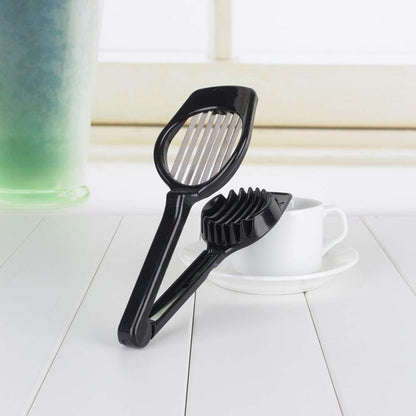 Egg Slicer Cutter，Long Handle Egg Slicer Mushroom Tomato Fruit Cutter Stainless Steel Blades Home Kitchen Bar Tool