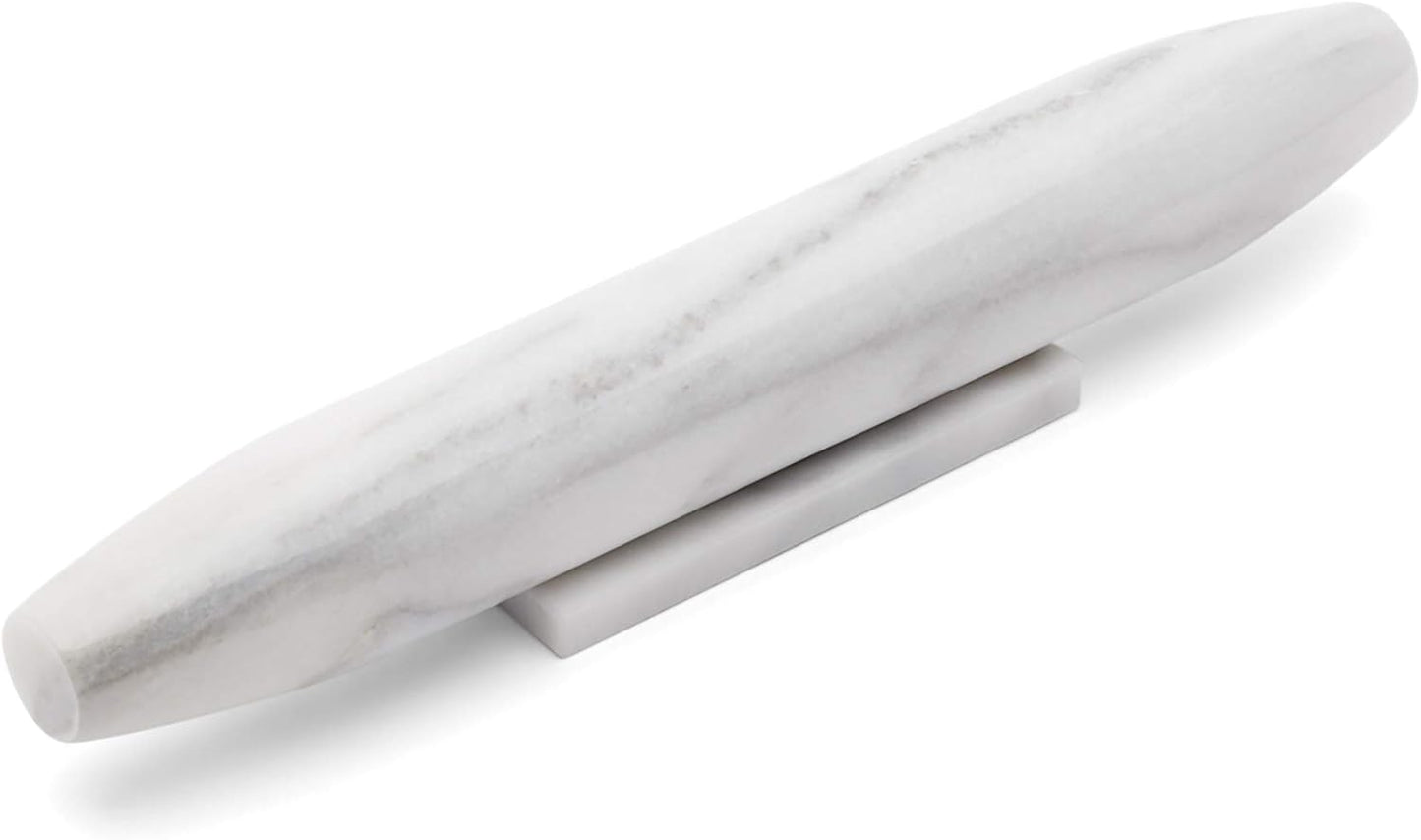 Fox Run French Marble Rolling Pin with Base, White, 3 x 12 x 3 inches