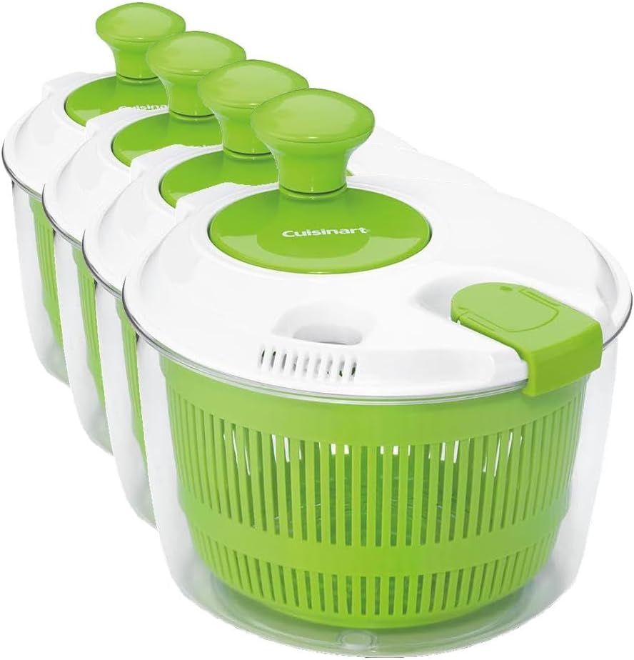 Cuisinart Large Spin Stop Salad Spinner- Wash, Spin & Dry Salad Greens, Fruits & Vegetables, 5qt, CTG-00-SAS1