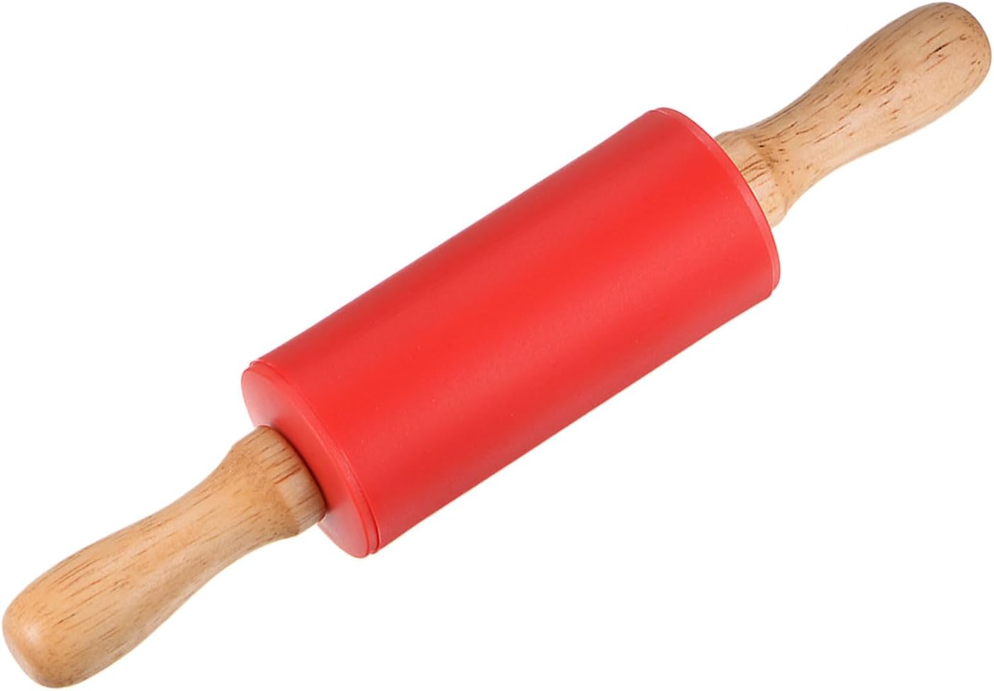 HARFINGTON Silicone Rolling Pins for Baking 12.2 Inch Non-Stick Silicone Surface Wooden Handle Rolling Pin Small Roller Playdough Rolling Pins for Fondant Kitchen Dough Pizza, Green