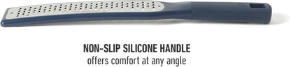 Calphalon Prime Stainless Steel Handheld Grater Lemon Zester W/Cover & Rubber Handle - Navy Blue