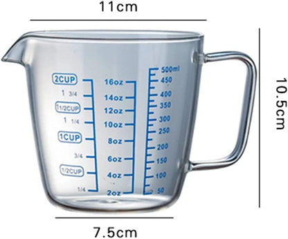 250ml 500ml Heat-resisting Glass Measuring Cup Milk Scale Microwave Measure Jug (250ml)