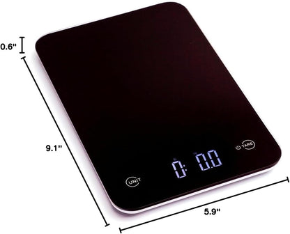 Ozeri Touch Professional Digital Kitchen Scale (12 lbs Edition), Tempered Glass in Elegant Black