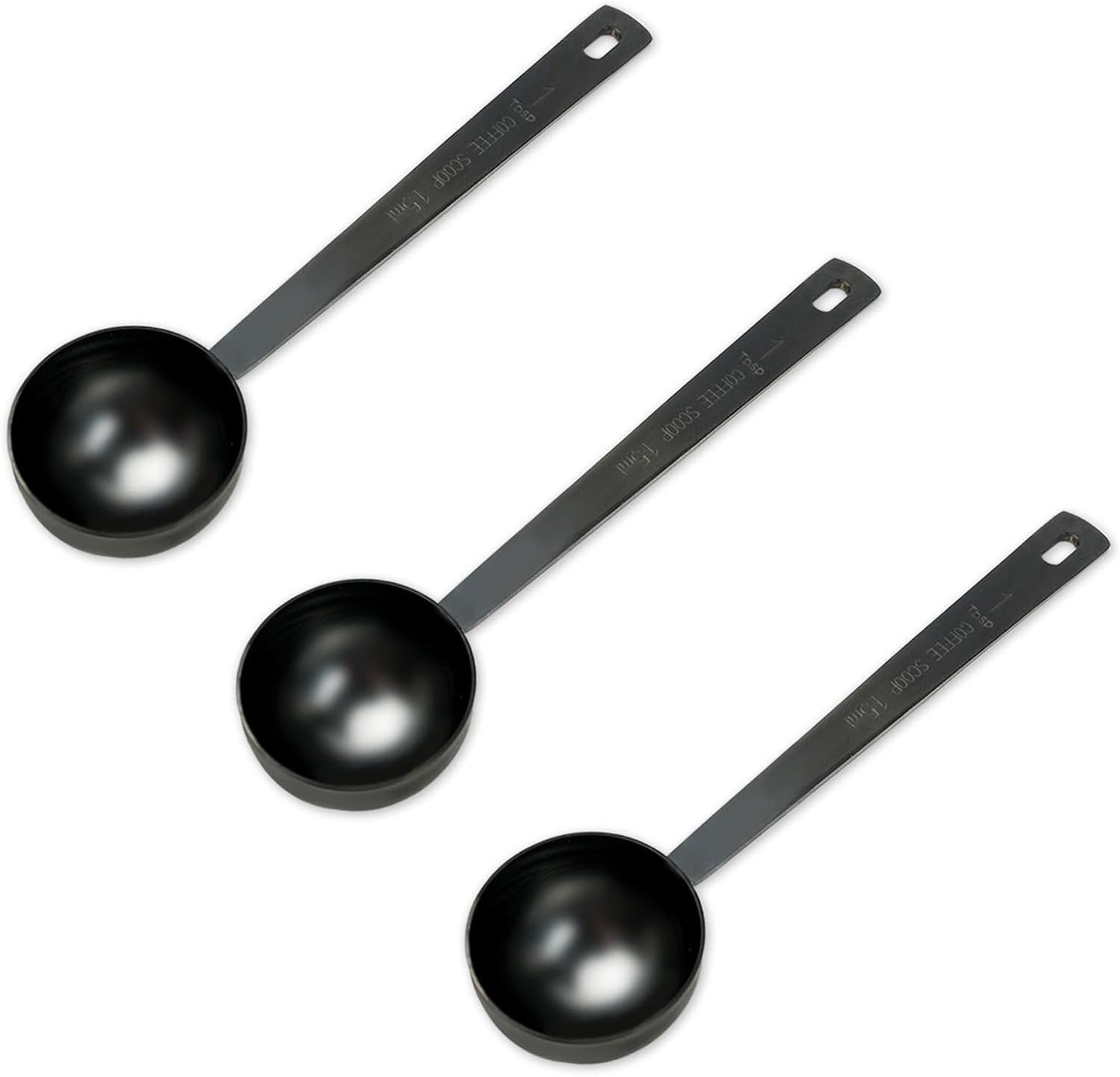 3Pcs Coffee Measuring Scoop Spoons, Stainless Steel Coffee Scoop, Long Handle Tablespoon for Measuring Coffee, Milk Powder, Fruit Powder, Tea, Sugar, Grains, Flour and Protein (Gold)