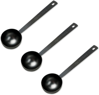 3Pcs Coffee Measuring Scoop Spoons, Stainless Steel Coffee Scoop, Long Handle Tablespoon for Measuring Coffee, Milk Powder, Fruit Powder, Tea, Sugar, Grains, Flour and Protein (Gold)