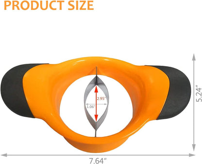 3-in-1 Mango Slicer/Peeler/Cutter/Splitter/Pitter with Stainless Steel Blade Pit Remover Tool Non Slip Handles Extra Large Mango Cutter Divider (Orange)