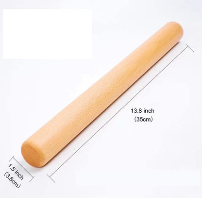 Classic French Rolling Pins Bamboo Wooden Rolling Pin for Baking Pizza Dough Pie Cookie, 13-Inch