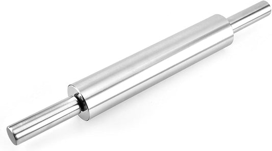 17'' Stainless Steel Rolling Pin, Smooth Dough Roller for Baking, Pizza, Chapati, Cookies, Noodles, Dough Pie, Easy to Clean