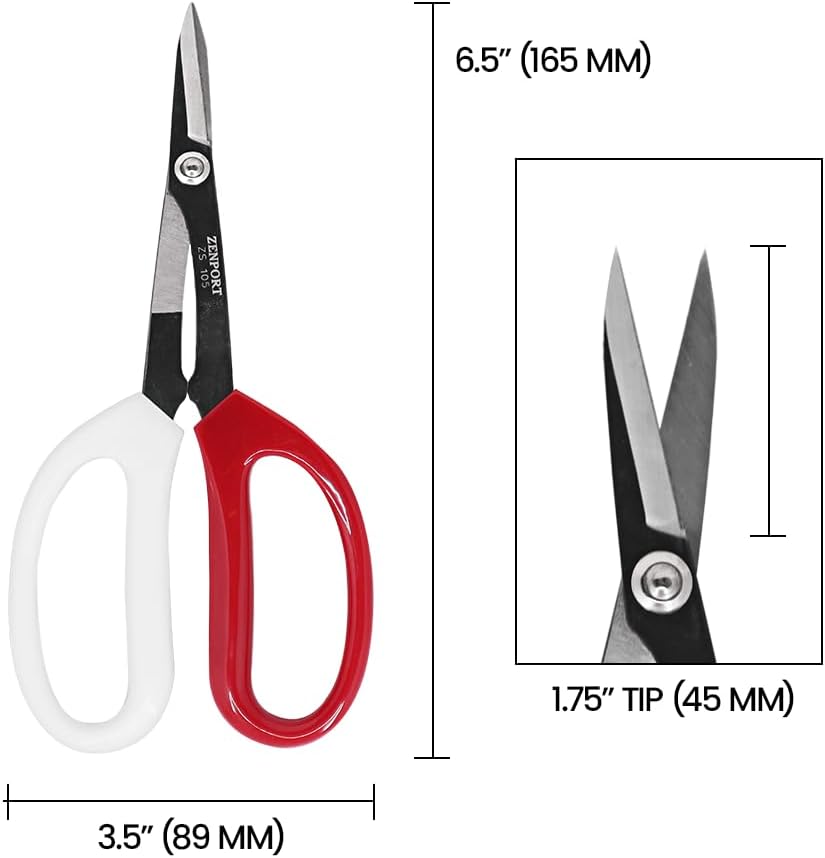 Zenport ZS105 Deluxe Scissors, 6.5-Inch Long, Horticulture & Craft Scissors with Durable Carbon Steel Blades, Precision Cutting of Plants, Garden, Fruit, and Craft Materials