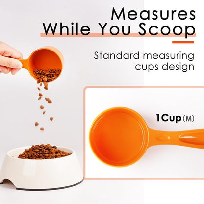 SUPERDESIGN 1 Cup Dog Food Scoop for Container Melamine Measuring Scoop for Dogs Cats Birds and Rabbits Pet Food Feeding Scoop Dishwasher Safe - Yellow