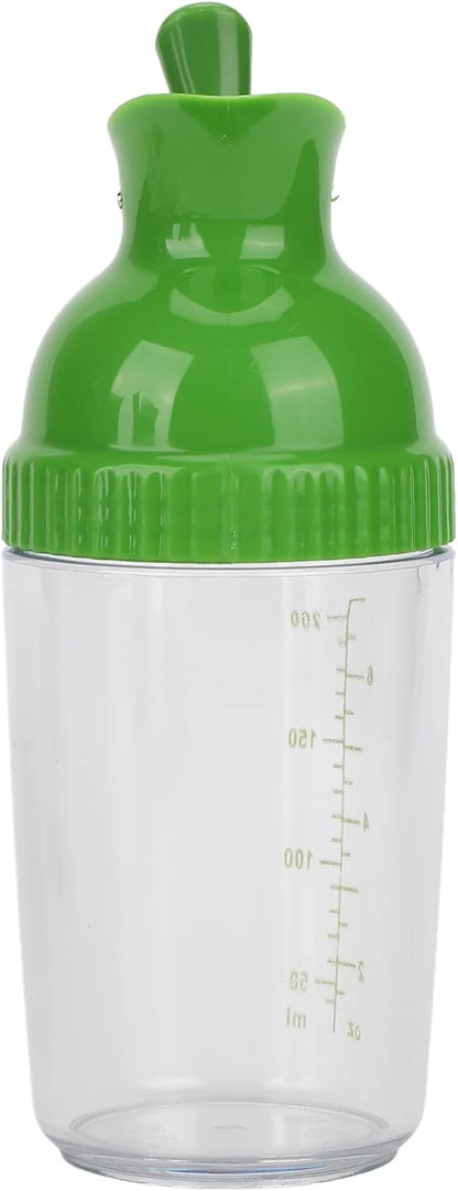 plplaaoo Salad Dressing Shaker – Leakproof Salad Dressing Bottle with Dripless Pour Spout, 200ml Measuring Shaker Container for Oil, Vinegar & Homemade Dressings, BPA-Free Kitchen Dispenser (Black)