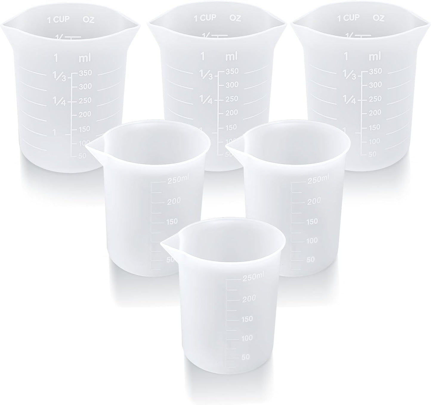 Palksky Silicone Chocolate Melting Cup Set with 4 Silicone Measuring Cups (250ml & 350ml) and 4PCS Heat-Resistant Jar Spatulas, Non-Stick Baking Tools for DIY Chocolate, Butter & Cream Mixing