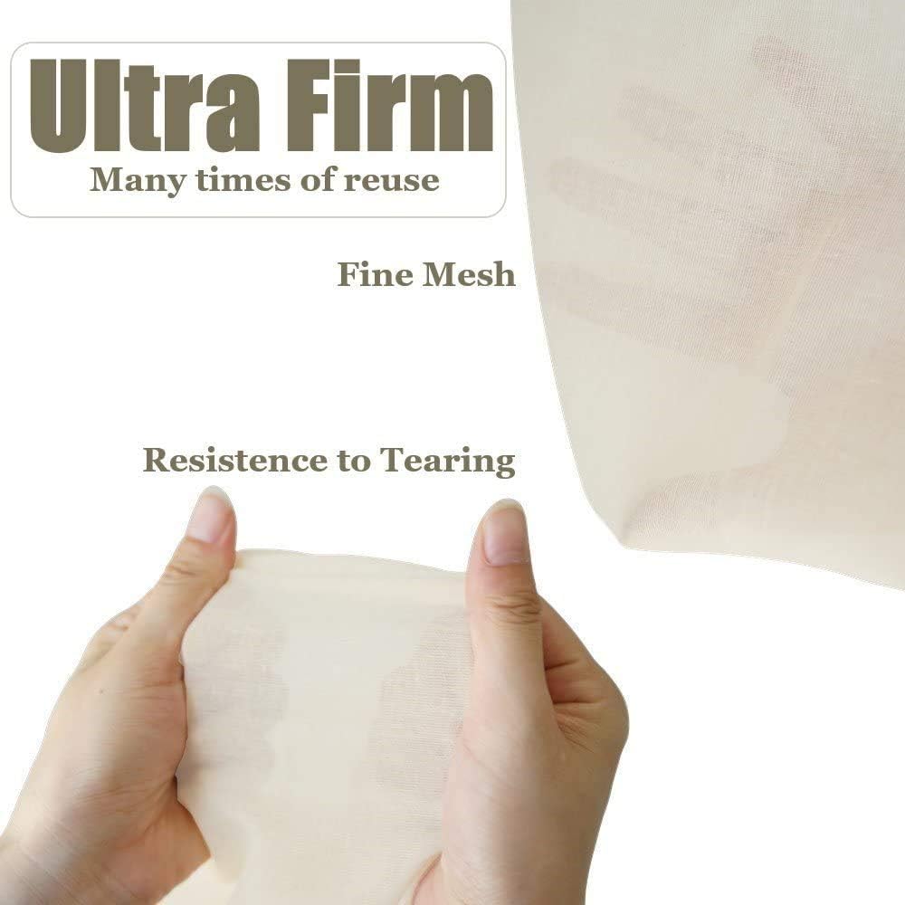 Cheesecloth Bags for Straining,Reusable Cold Brew Coffee Cheese Cloths Strainer,Large Nut Milk Tea Juice Bag,100% Natural Cotton Fine Mesh Filter Bags (X-Small,10 PACK)