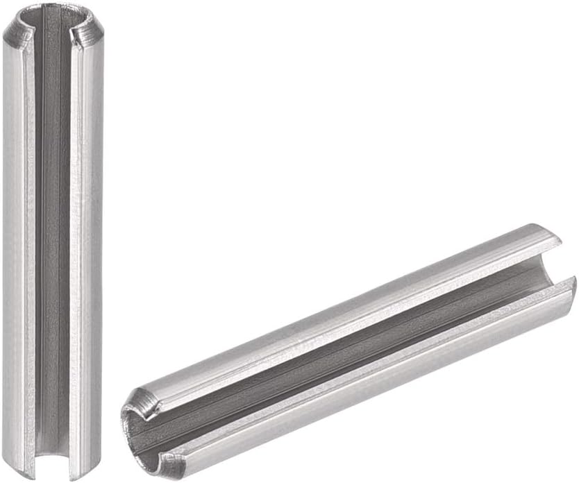 uxcell Slotted Spring Pin - M4 x 30mm 304 Stainless Steel Split Spring Roll Dowel Pins Plain Finish 20Pcs