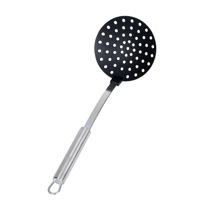 Restaurantware Stainless Steel Skimmer Spoon - German Standard Spoon Spider Strainer, Ergonomic Handle, Dishwasher Safe, Heat Resistant - Slotted Skimmer Colander for Cooking, Frying