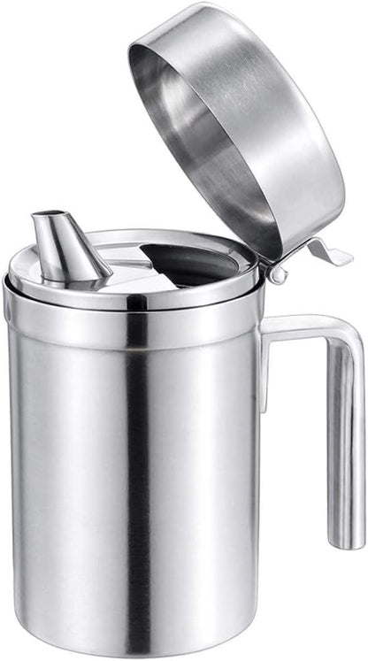 Olive Oil Dispenser, 550ML Stainless Steel Bottle with Lid, Leak Proof, Salad Dressing Storage, Cooking & BBQ