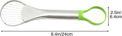 3-in-1 Avocado Slicer Tool, Emptycolor Stainless Steel Avocado Cutter, Pitter & Peeler, Multi-Function Avocado Tool for Slicing, Scooping, and Pit Removal, Kitchen Gadget with Green Plastic Handle