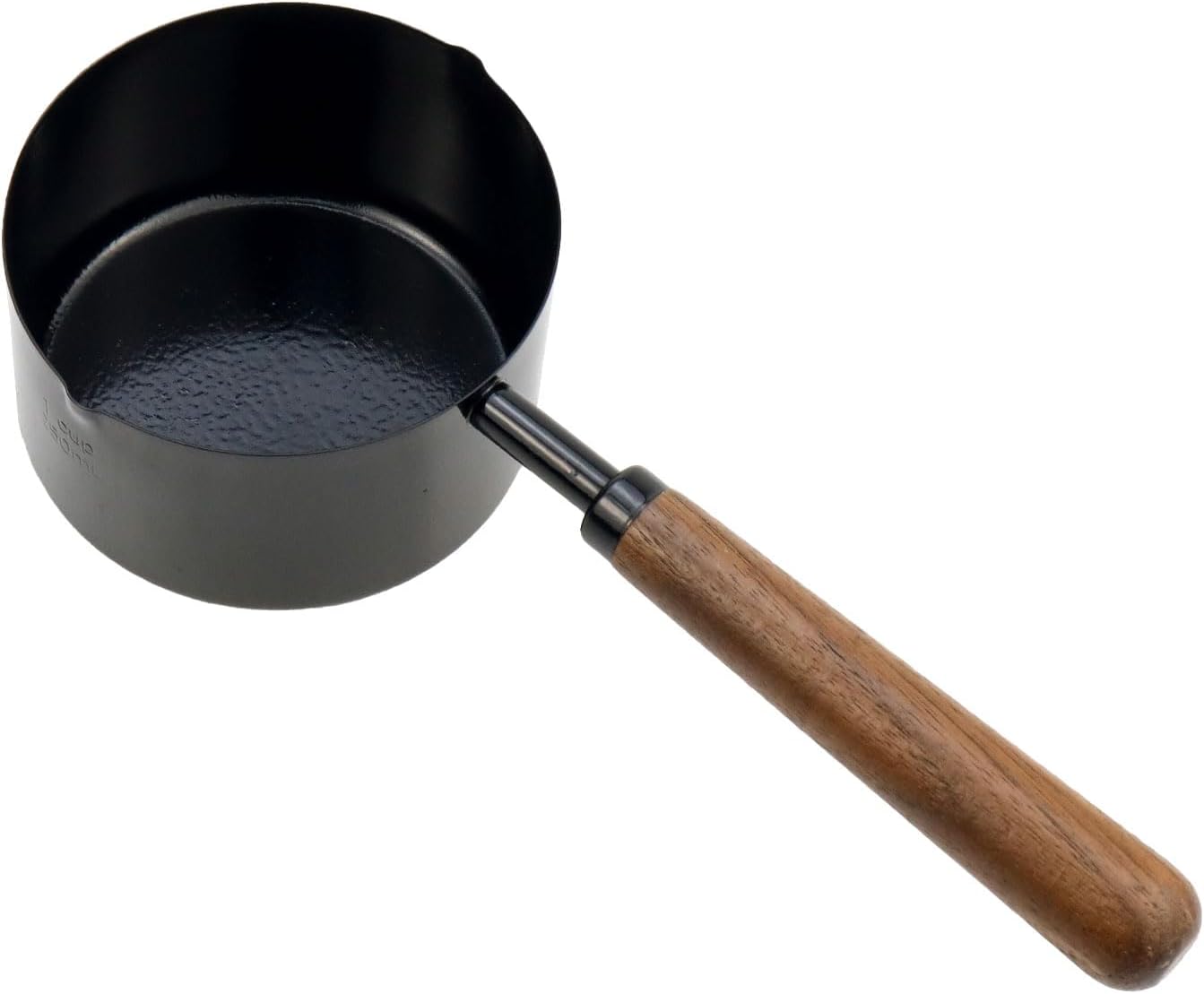 1pcs 1/3 Cup Measuring Cup with Wooden Handle Stainless Steel Measuring Scoop 80ml Measuring Spoon Black 1/3 Measuring Cups for Baking Cooking Wet and Dry Ingredients (80ml)