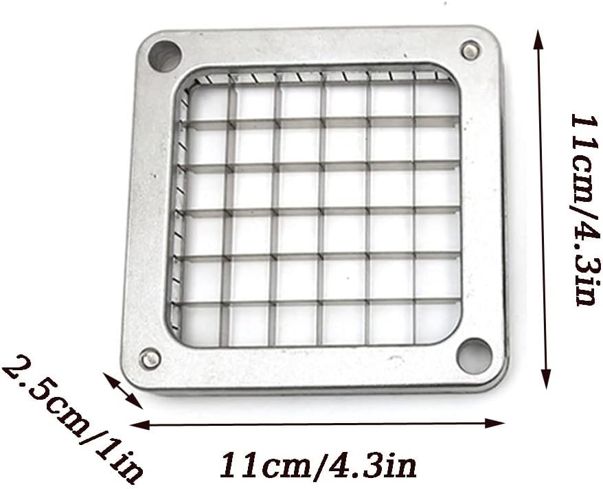 French Fry Cutter Chopper Blades Replacement, Commercial Vegetable Cutter Dicer Blade Stainless Steel Blade&Pusher Block Set for Cutting Potatoes Onions (1/4-inch, Replacement Cutter Blade)