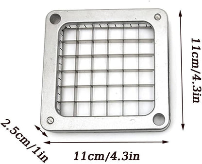 French Fry Cutter Chopper Blades Replacement, Commercial Vegetable Cutter Dicer Blade Stainless Steel Blade&Pusher Block Set for Cutting Potatoes Onions (1/4-inch, Replacement Cutter Blade)