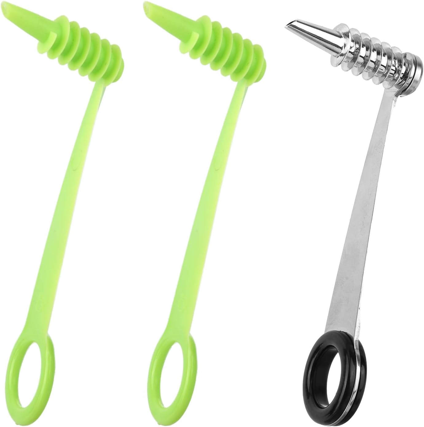 3pcs Spiral Cutters, Stainless Steel & Plastic Portable Vegetable Spiralizer Cutter Knife Practical Kitchen Tools Suitable for Potatoes Tomato Cucumbers Carrots
