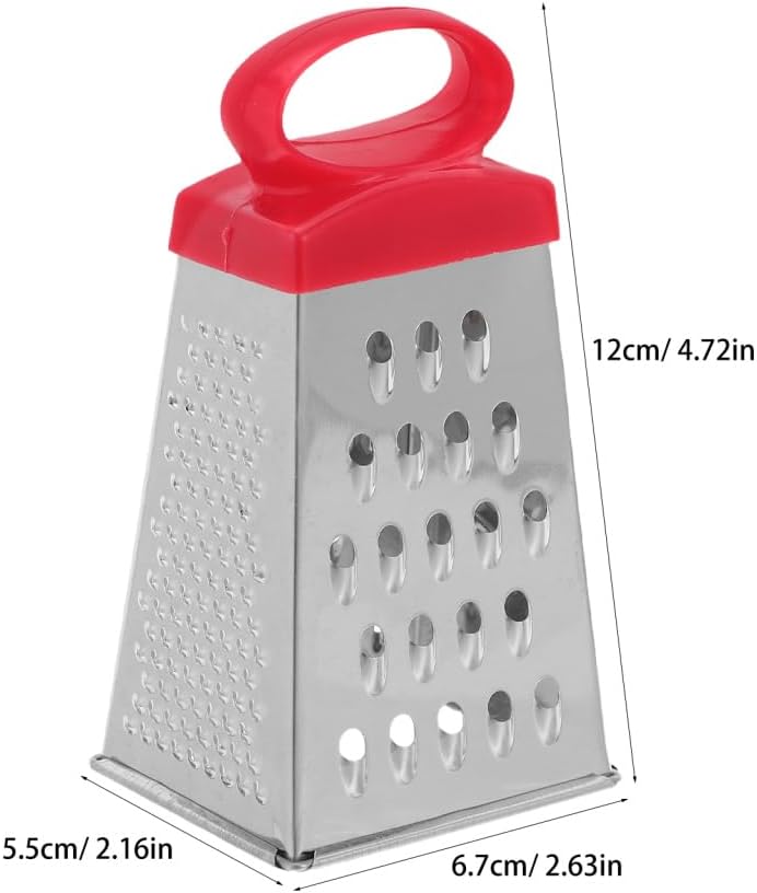 4 Pcs Mini Box Grater for Kitchen, Stainless Steel 4-Sided Food Grater with Handle, Small Manual Cheese Slicer Shredder for Cheese Carrot，Ginger, Garlic, Chocolate