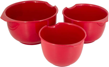 Glad Mixing Bowls with Pour Spout, Set of 4 - Nesting Plastic Bowls (1.2qt, 1.9qt, 2.8qt, and 3qt with Handle) - Non Slip Base, Dishwasher Safe Kitchen Cooking and Baking Supplies, Grey